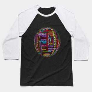 vegan words world Baseball T-Shirt